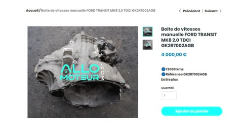ALLOMOTEUR.COM - Boite de vitesses manuelle FORD TRANSIT MK8 2.0 TDCI GK2R7002AGB