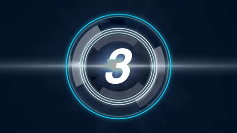 Futuristic Countdown Timer counting down from ten to zero