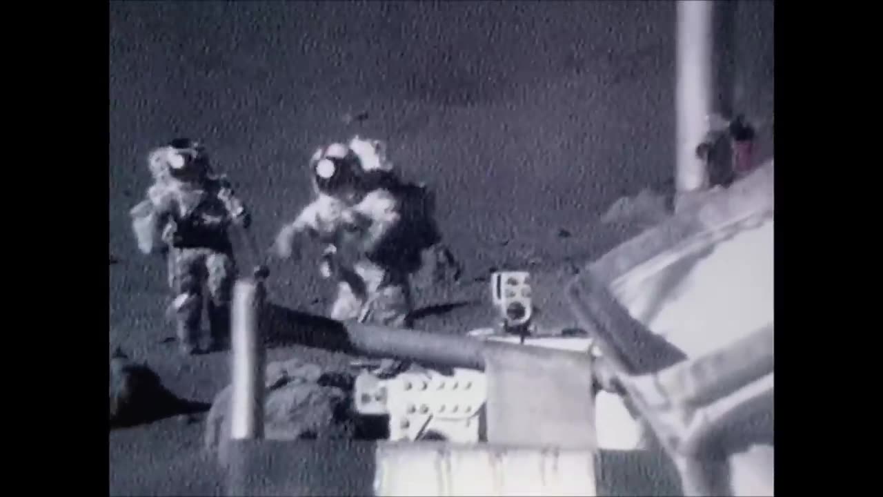 Astronauts falling on the Moon, NASA Apollo Mission Landed on the Lunar Surface