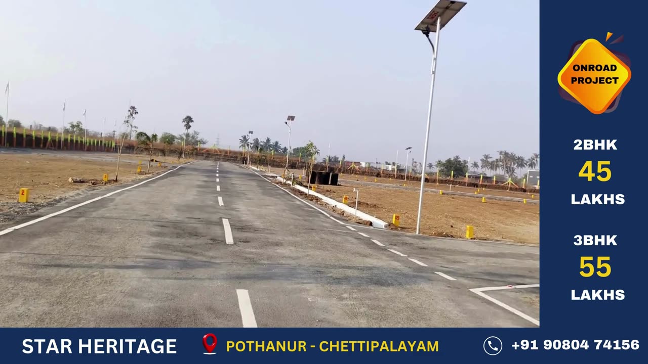 Star Heritage Pothanur-Chettipalayam: Premium Land & 2BHK Villas for Sale on Main Road