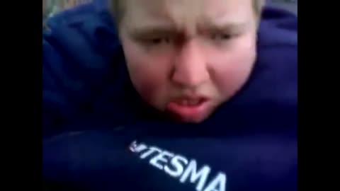 Kid falls off tall roof