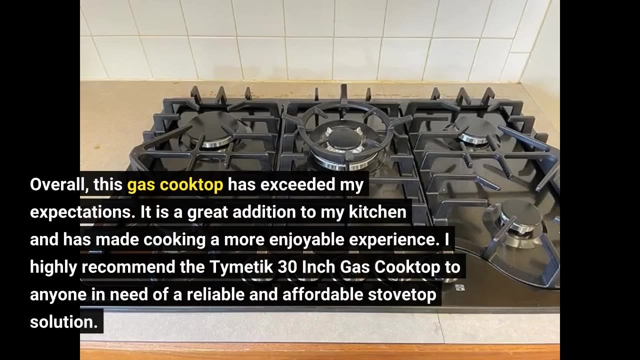 Tymetik 30 Inch Gas Cooktop, 5 High Efficiency Burners Gas Stovetop Built-in Stainless Steel Gas