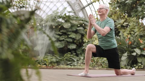 Old man yoga video