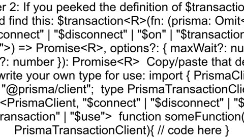 Pass Prisma transaction into a function in typescript