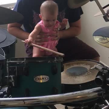 6 Month Old Playing The Drums