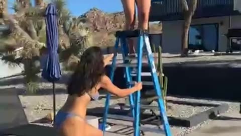 Jumping off a 12 foot ladder!