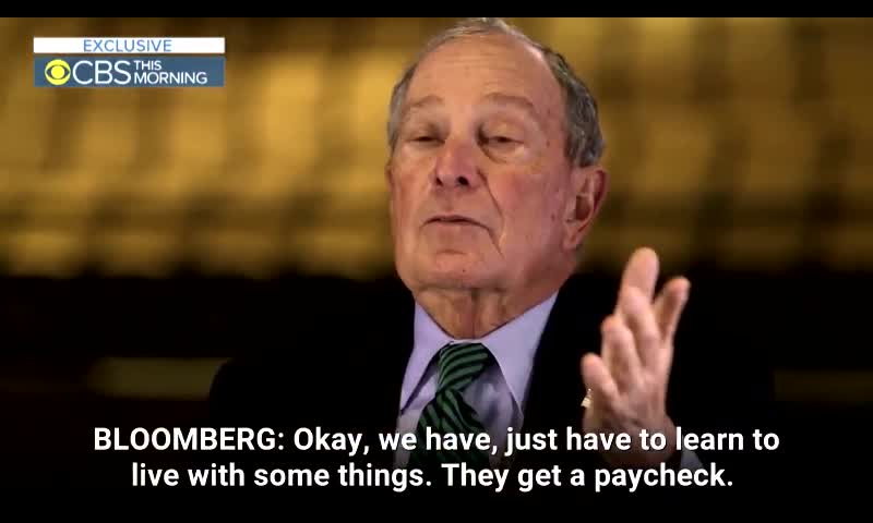 Michael Bloomberg tells disgruntled employees to suck it up, buttercup