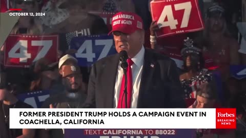 Trump Plays Video On Jumbotron Lambasting Kamala Harris For Crime Committed By Illegal Immigrants