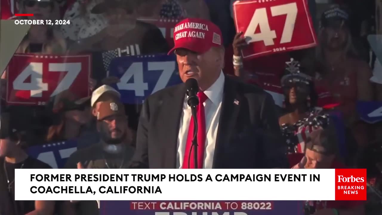 Trump Plays Video On Jumbotron Lambasting Kamala Harris For Crime Committed By Illegal Immigrants