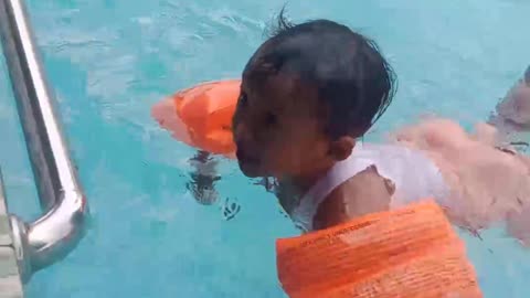 My baby swimming