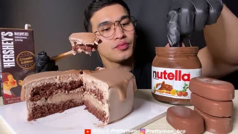 ASMR CHOCOLATE CAKE ICE CREAM Nutella Tico Hershey’s DESSERT MUKBANG 파리바게트 초코 케이크 아이스크림 먹방 Foodvideo