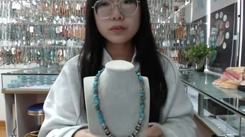 20240123-06 Natural turquoise and Orange spiny oyster with shell handmade necklace