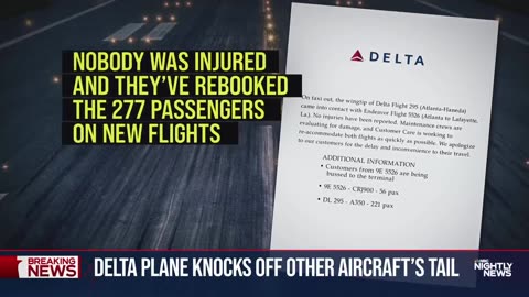 Two Delta planes collide on taxiway, causing major damage to one of them