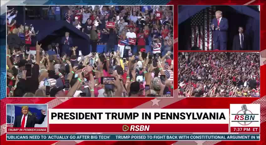 Biden Video Montage Played at the PA Trump Rally