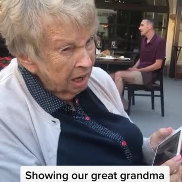 Sweet great-grandmother adorably struggles to say man's name