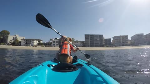 Dog's First Kayak Try