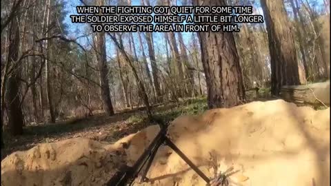 Ukrainian Soldier Takes Russian Rifle Round To His Machine Gun During Firefight