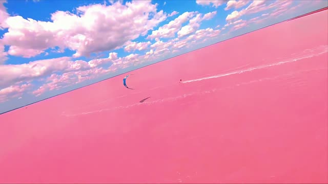 Look at the pink sea.