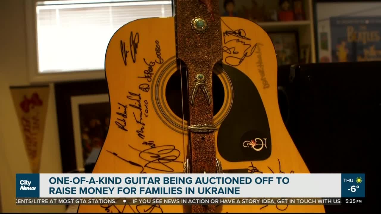 Special guitar being auctioned off to help children in Ukraine