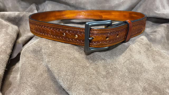 Hand tooled belt