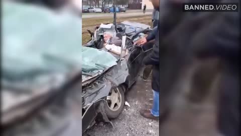 VIDEO: Russian Tank Rolls Over Vehicle with Man Inside