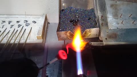 Working fire glass art