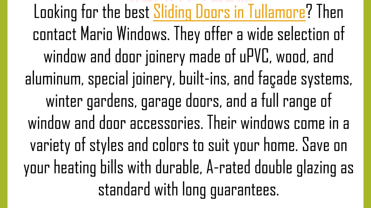 Looking for the best Sliding Doors in Tullamore?