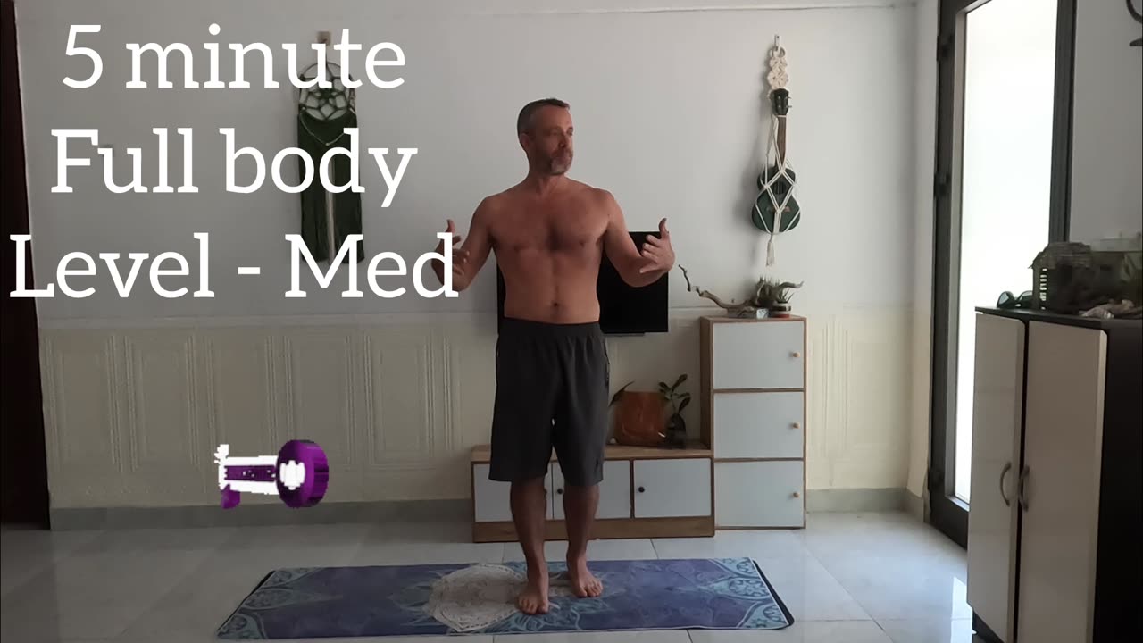 (Week 11, Part 4) 5 minute full body workout- level Medium. Body weight- TheRealMe