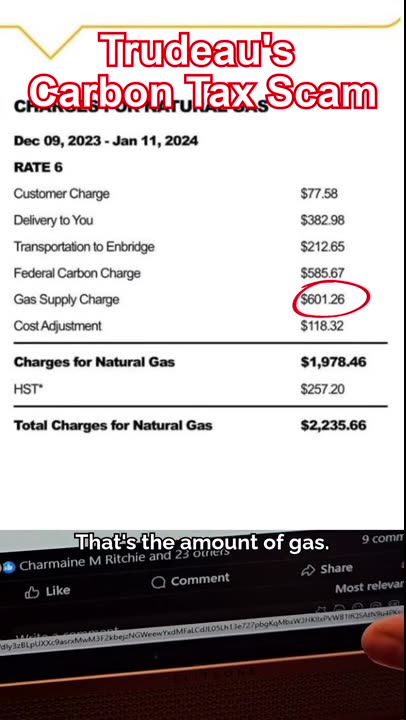 Trudeau's carbon tax scam.
