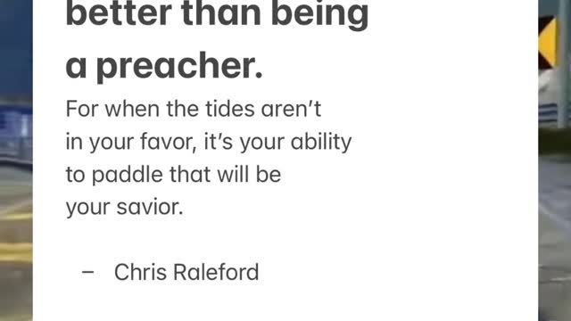 Your ability to paddle, that will be your savior.