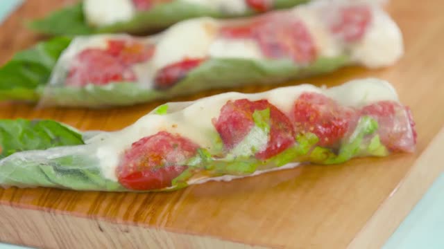 Roasted Tomato Caprese Summer Rolls