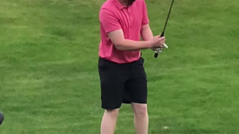 Kid golf shot