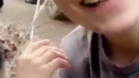 😆Giggling daughter gets slimed by overly happy German Shepherd puppy 🐺