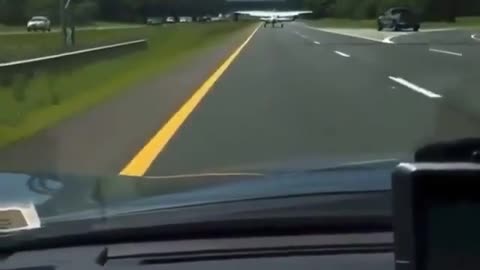 Small plane landing in emergency on the highway
