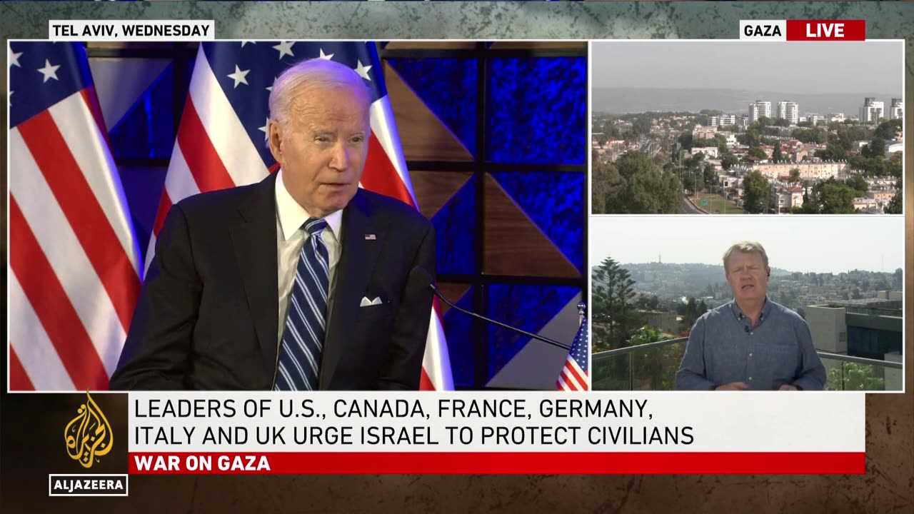 Western leaders express support for Israel, urge protection of civilians