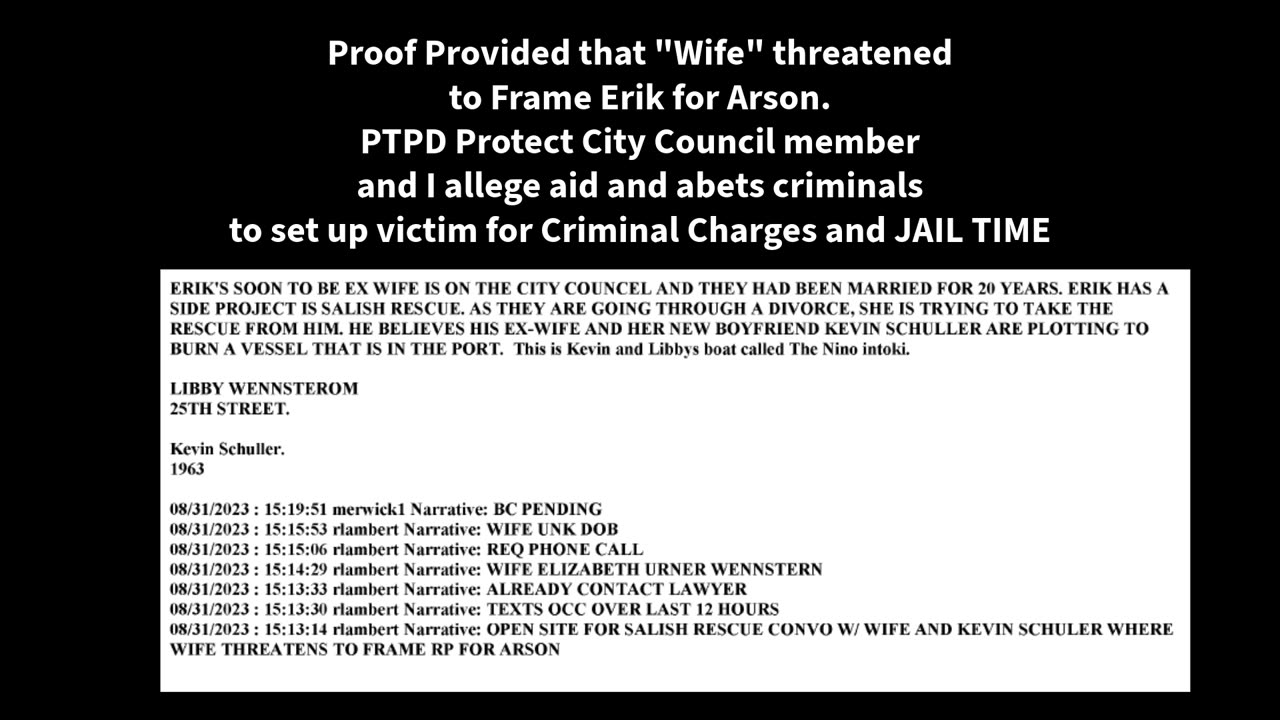 Port Townsend Police PROTECT Councilwoman Libby Wennstrom AGAIN