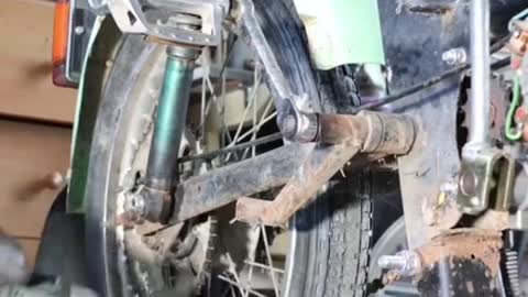 Remove motorcycle, lose engine, repair car, repair car.