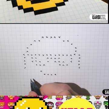 how to Draw Emo ji - Hello Pixel Art by Garbi KW #shorts