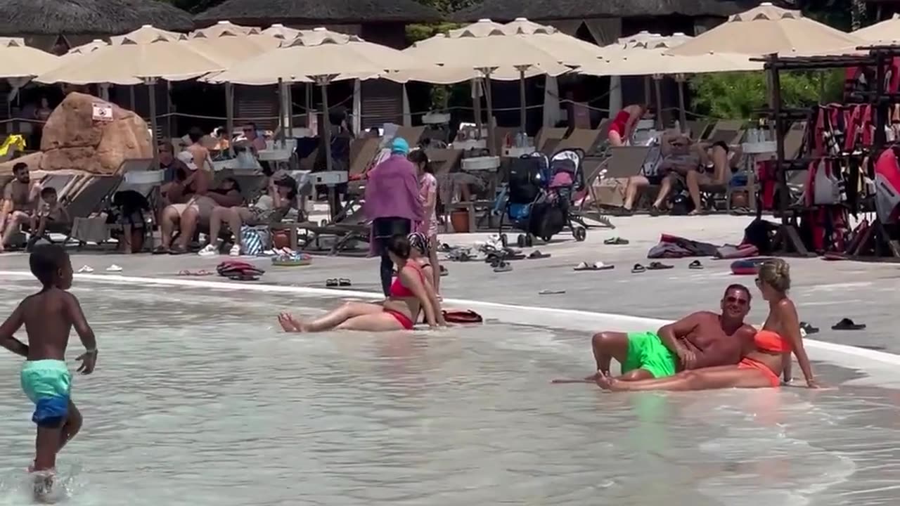 Fun Day at the Pool: Bikini Swim Adventure with Friends