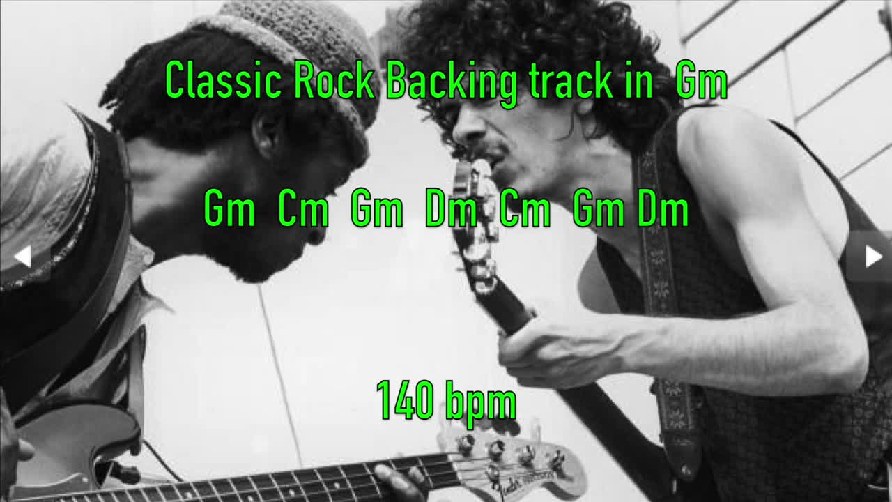Gm Big Muff Classic Blues Rock Backing Track 140 bpm