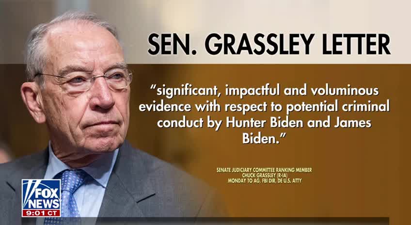 Sen Grassley has the docs revealing the FBI has everything they need to arrest Joe and Hunter