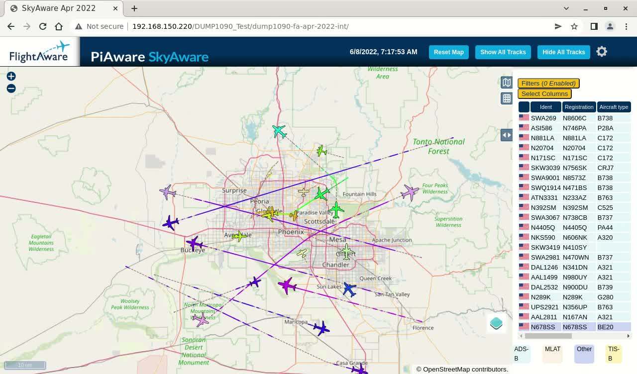 June 8th 2022 - Time Lapsed Phoenix Air Traffix