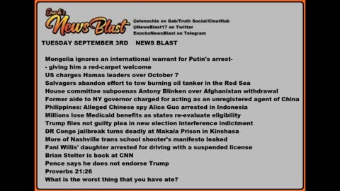 Tuesday, September 3, 2024 News Blast