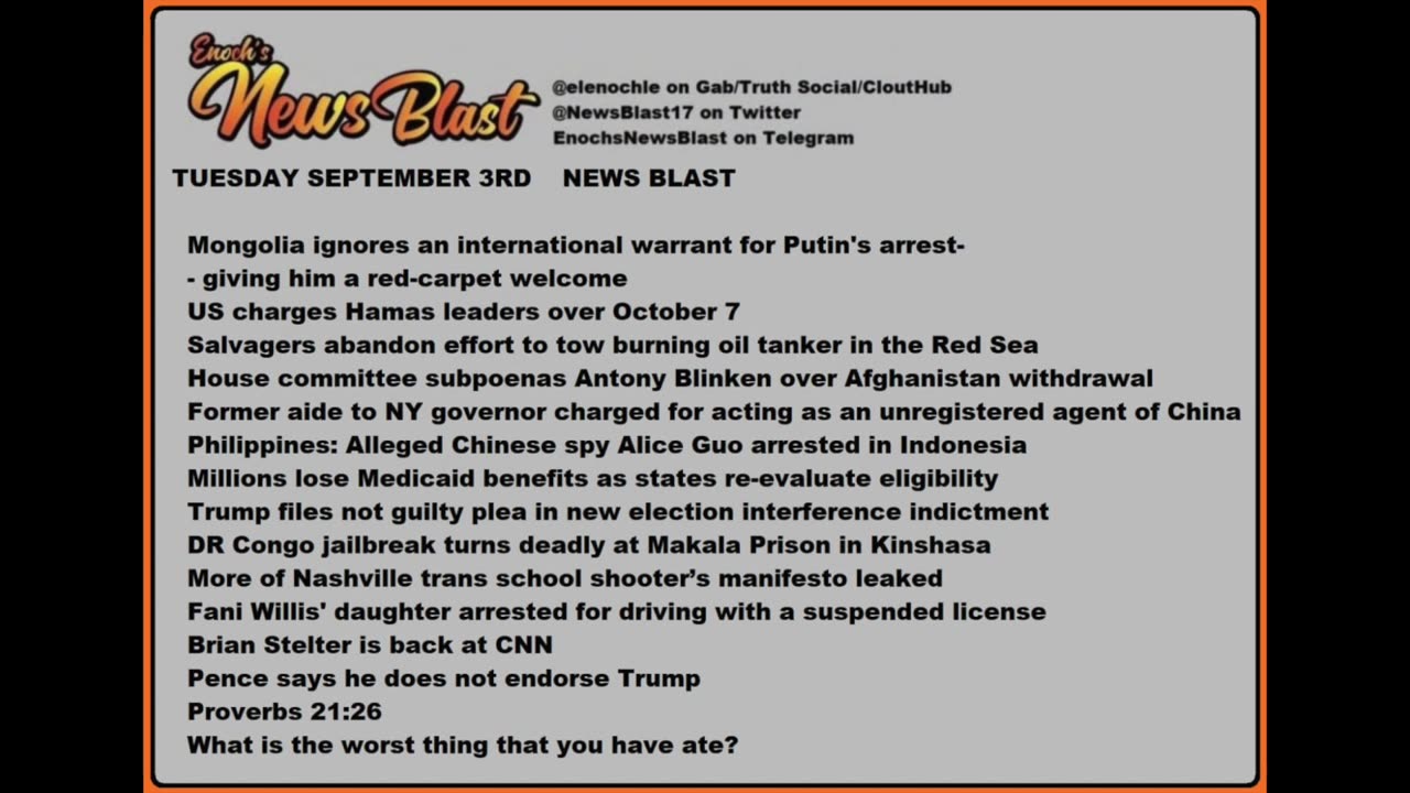 Tuesday, September 3, 2024 News Blast