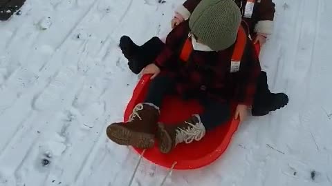 Twins sledding