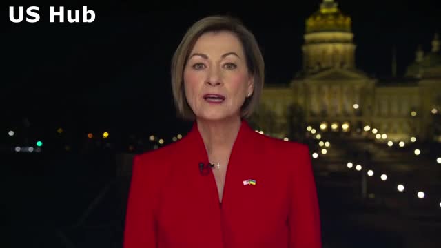 Kim Reynolds delivers the Republican response to President Biden’s 2022 State of the Union address.