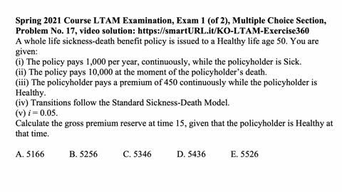 Exam LTAM exercise for July 26, 2021