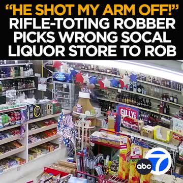 Rifle-toting robber is no match for a shotgun-wielding liquor store owner