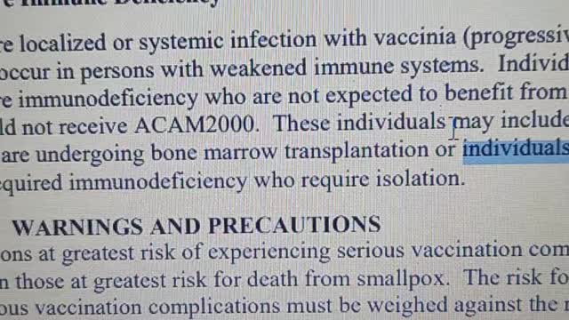 ALERTE VARIOLE IMMUNODEPRIME CONTRE INDICATIONS VACCINS