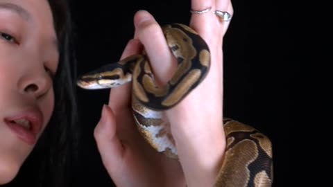 See what this girl is doing with the snake?